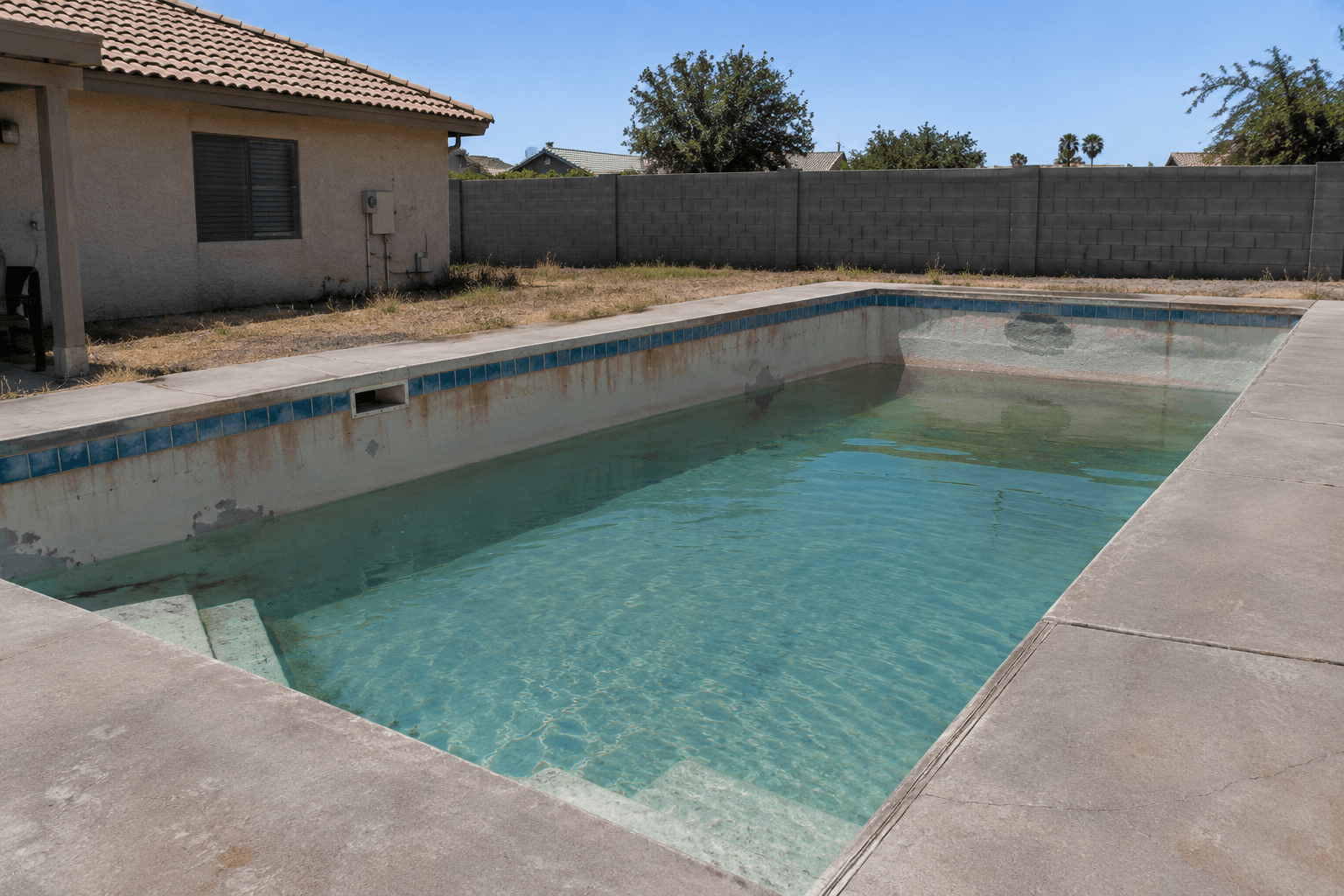Before: the original 1994 pool